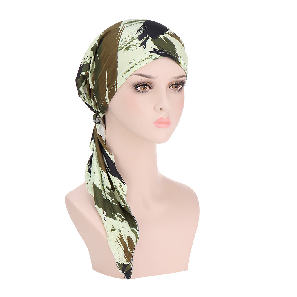 Women's European And American Printed Curved Cloth Hat