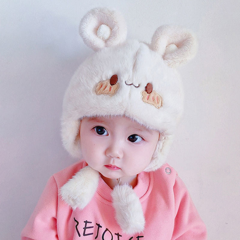Baby Hat Cute Plush Warm Earflaps Cap