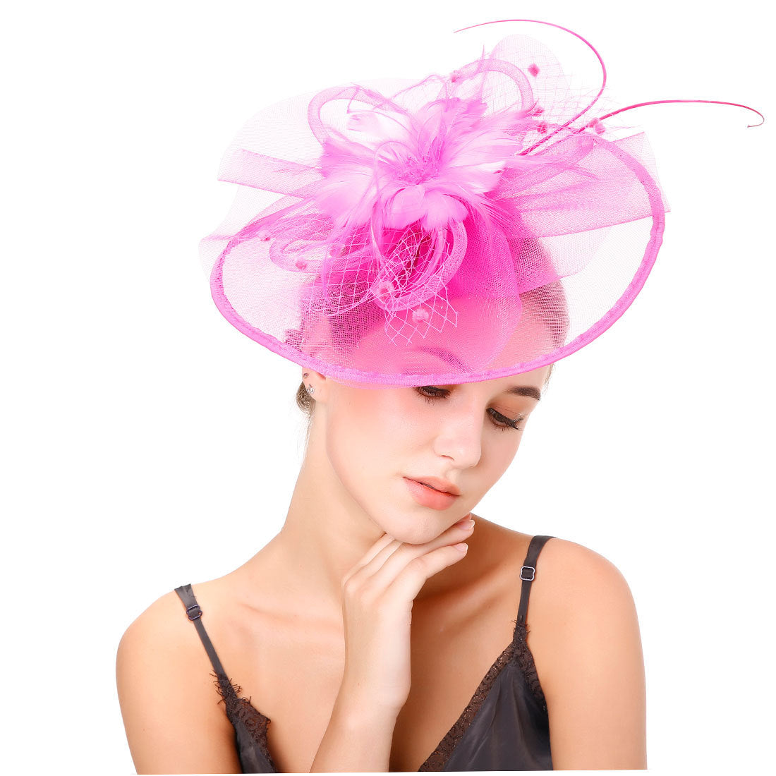 Women's Festival Hat Mesh Hair Clip Headgear
