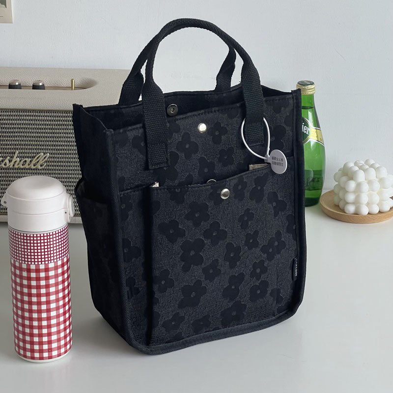 Three-dimensional Thickened Student Canvas Bag With Magnetic Buckle