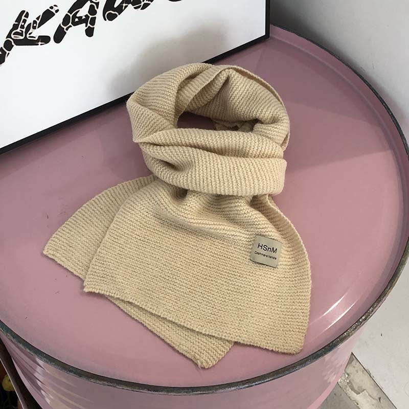 Pure Color Soft Knitted Women's All-match Warm Scarf