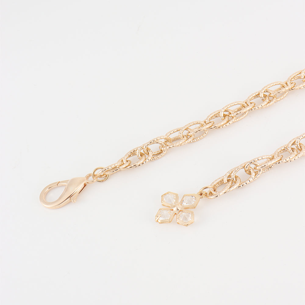 Ladies Waist Chain Decorative Dress Winding Chain Rhinestone Flower Pendant Hollow Metal Chain Summer Versatile Europe And America