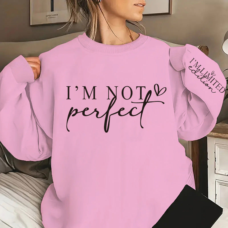 Grænseoverskridende moderigtig sweater med bogstavprint til kvinder