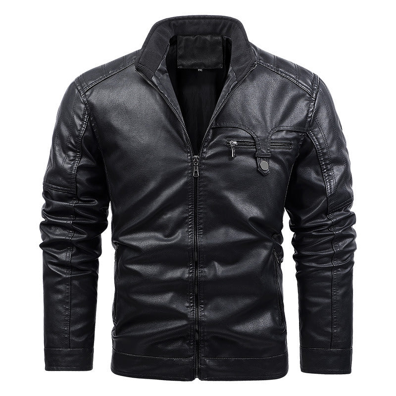 New Style Men's Velvet Thickened Stand Collar Casual Fashion