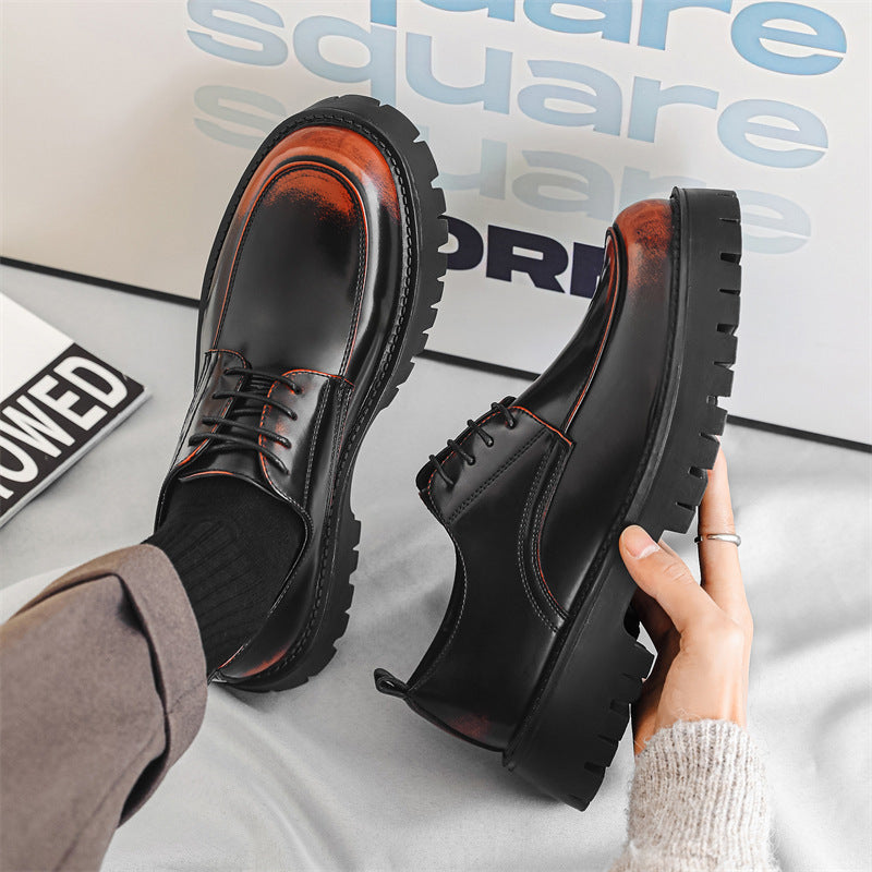Platform Height Increasing Casual Leather Shoes