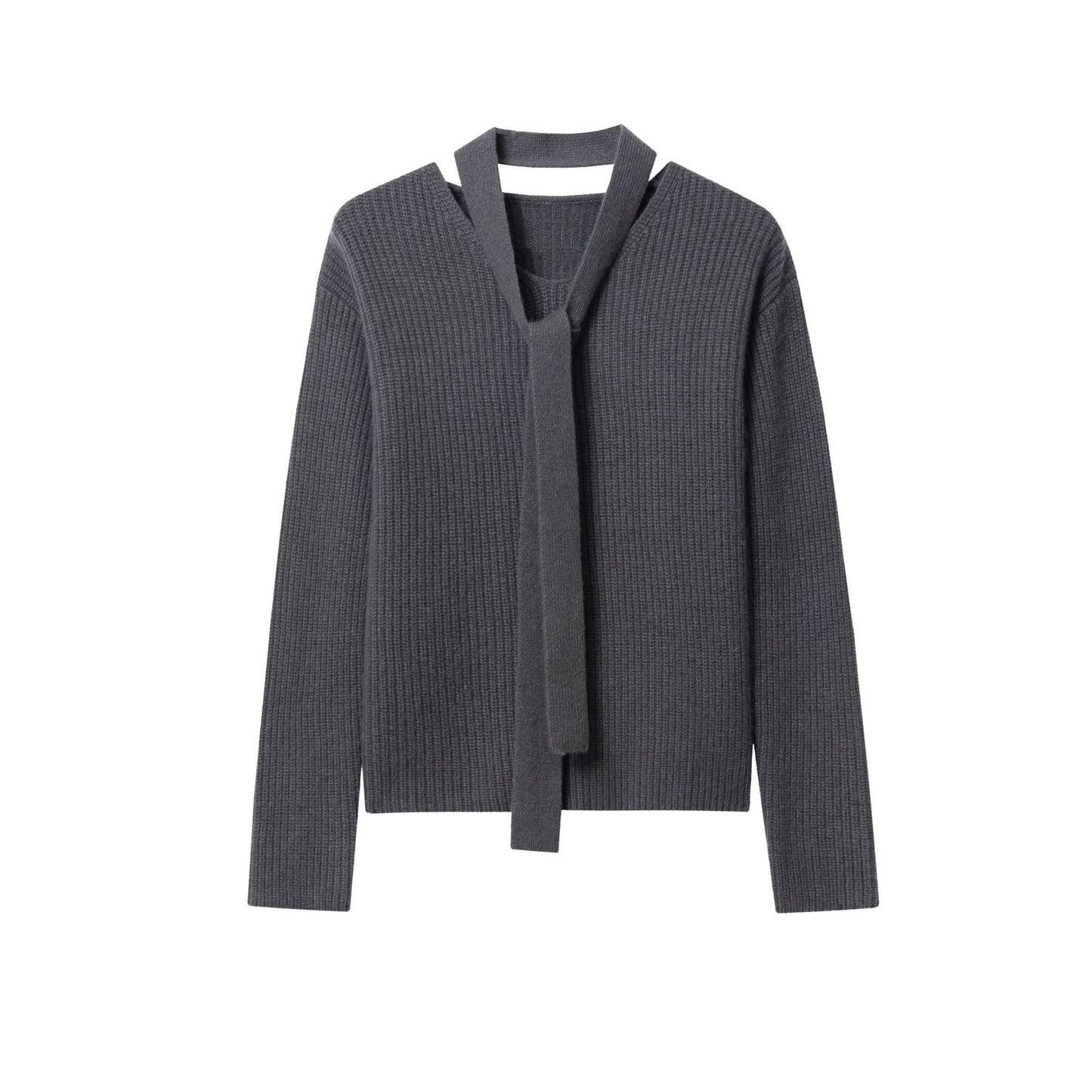 Halter Ribbon Raccoon Velvet V-neck Sweater