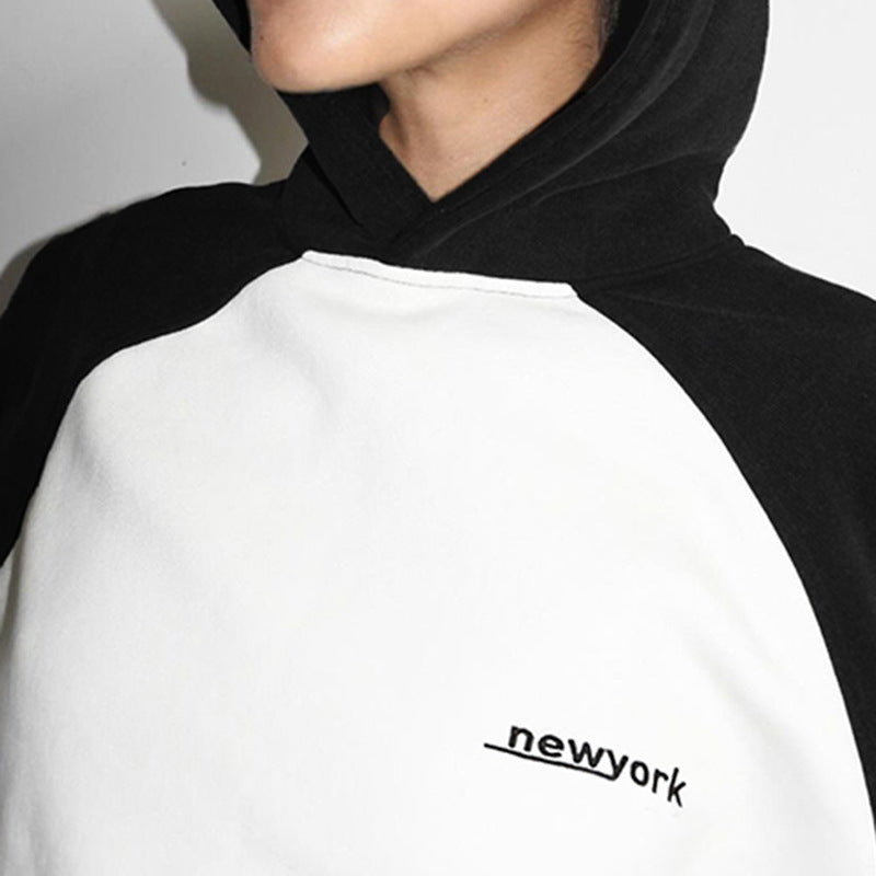 Amerikansk High Street Ins Style Raglan Langærmet Hættetrøje