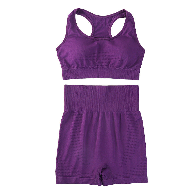 Seamless Tight-fitting Quick-drying High-waist Shorts With Built-in Chest Pads