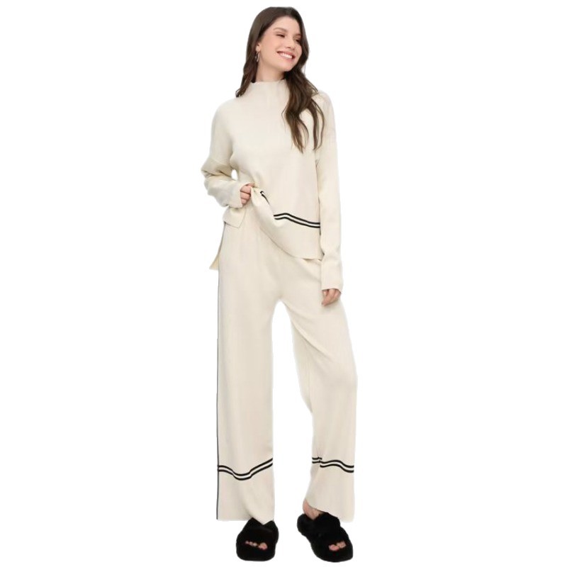 Fashionable And Versatile Autumn And Winter Knitted Two-piece Set