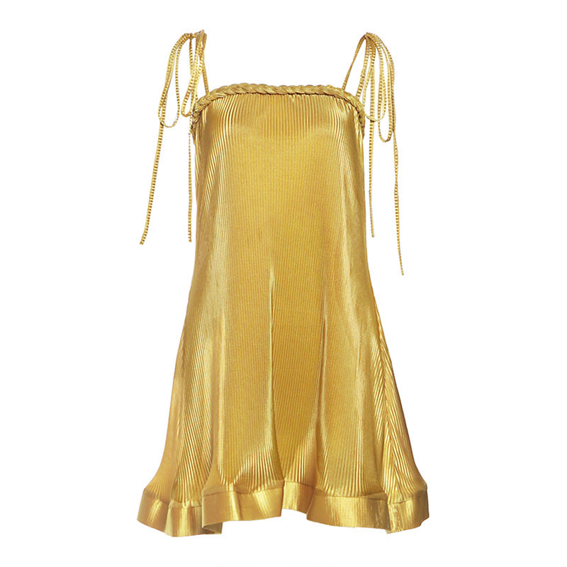 Womens Fashionable Sexy Short Skirt Solid-Color Sheer Slip Dress For Women