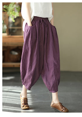 Cotton Harem Pants Linen Loose Bloomers