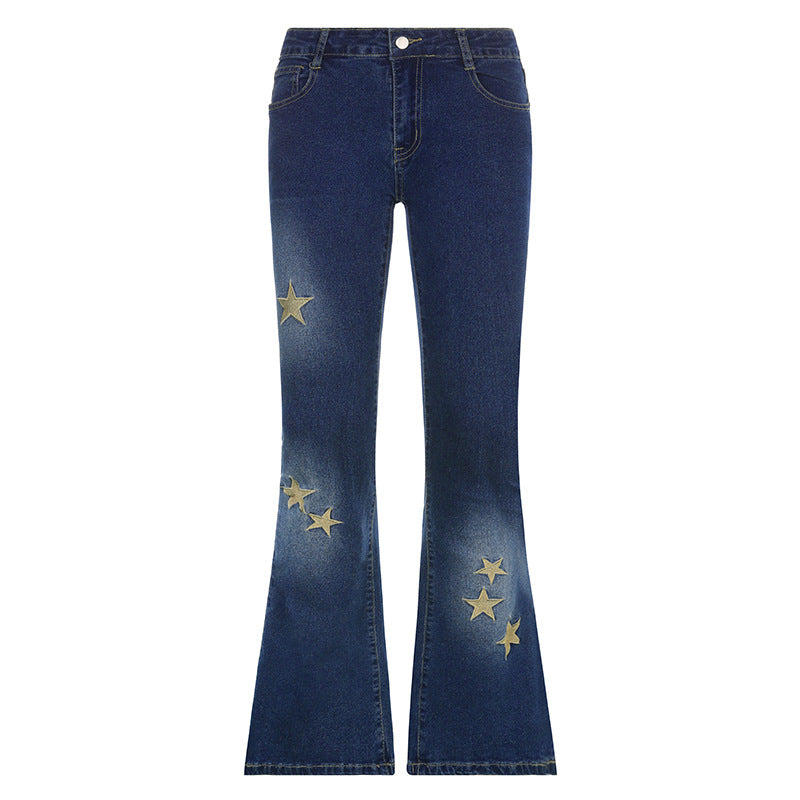 Blue Low Waist Commuter Pants Girl