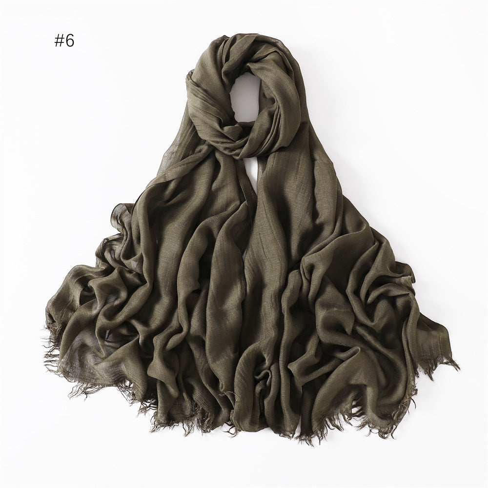 Women's Fashionable Thin Modal Monochrome Rayon Breathable Shawl Scarf