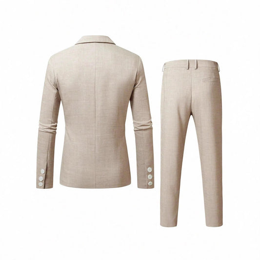 Mens Solid-Colored Business Suit Set