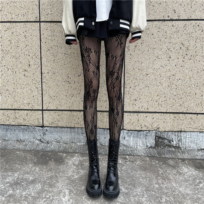Fishnet Stockings HANAFUJI Stockings Thin Black Silk Pantyhose