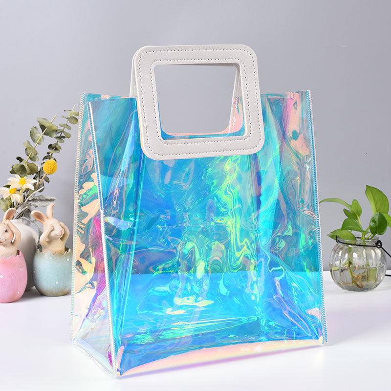 Creative Transparent Jelly Colorful Laser Tote Bag
