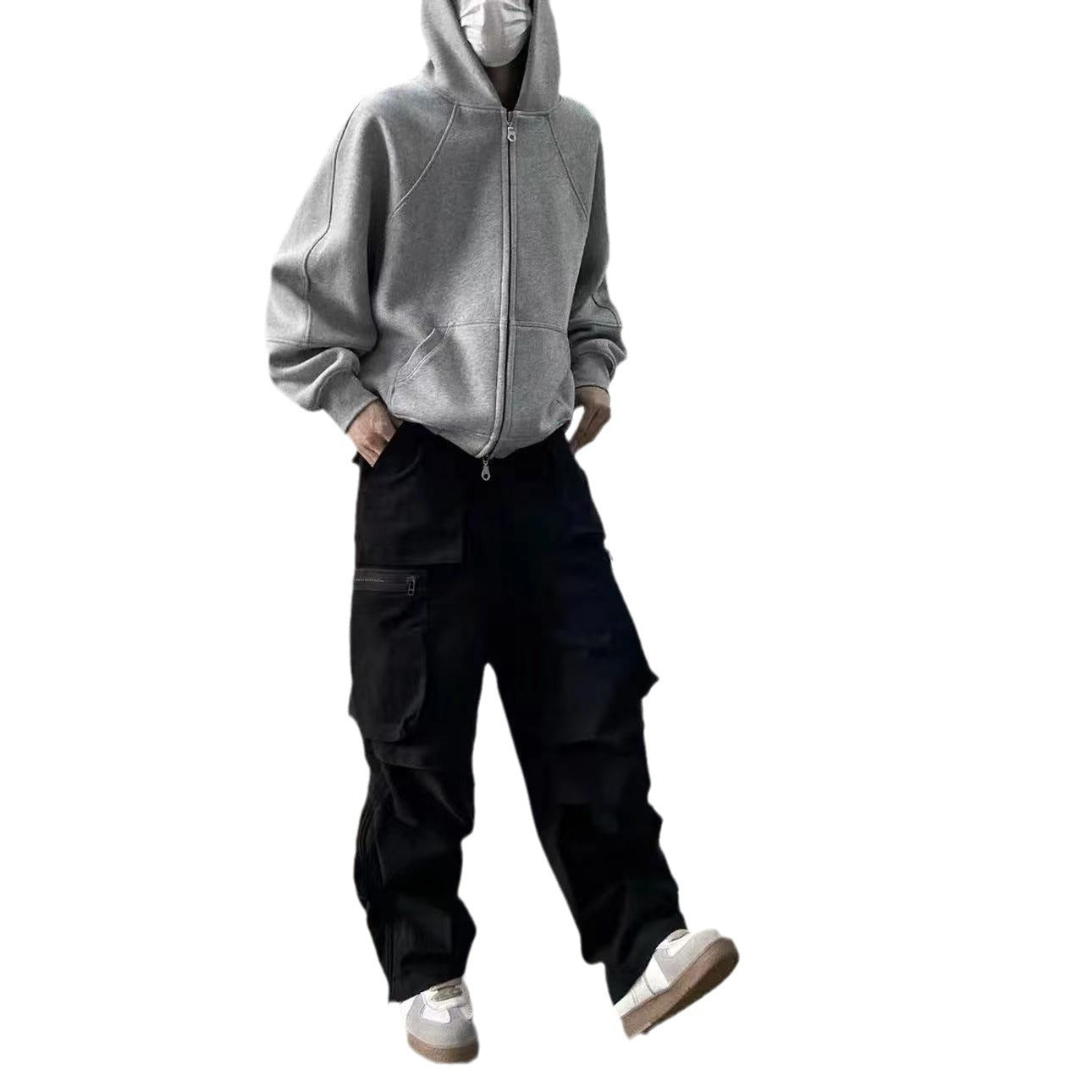 Loose Basic Solid Color Hoodie Coat