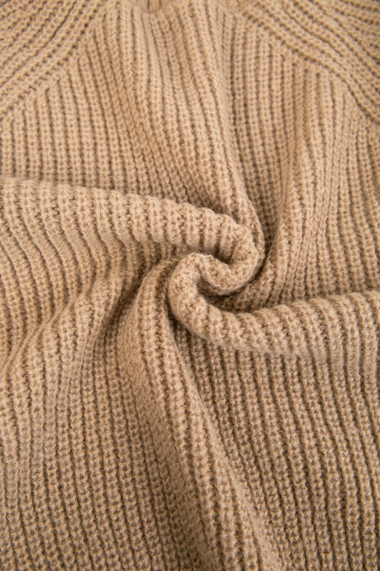 Half Open Placket Zipper Pullover Knitted Top