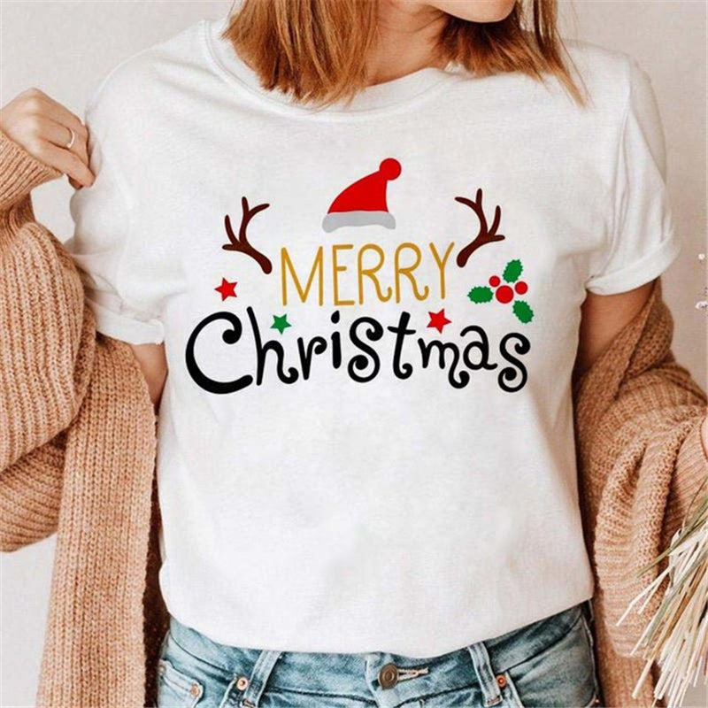 Christmas Red Plaid Leopard Short Sleeves