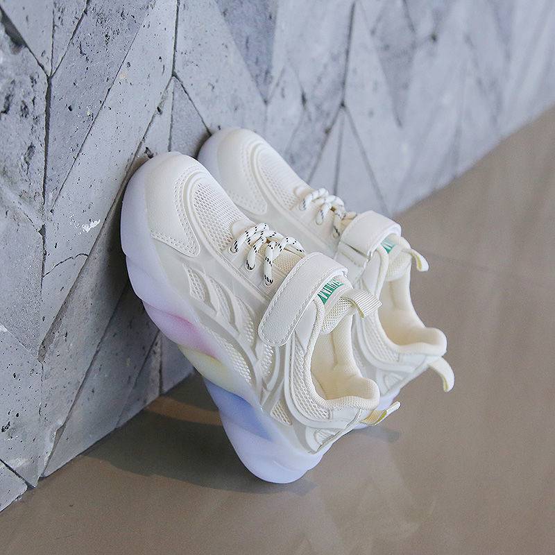 New Children's Sports New Mesh White Shoes