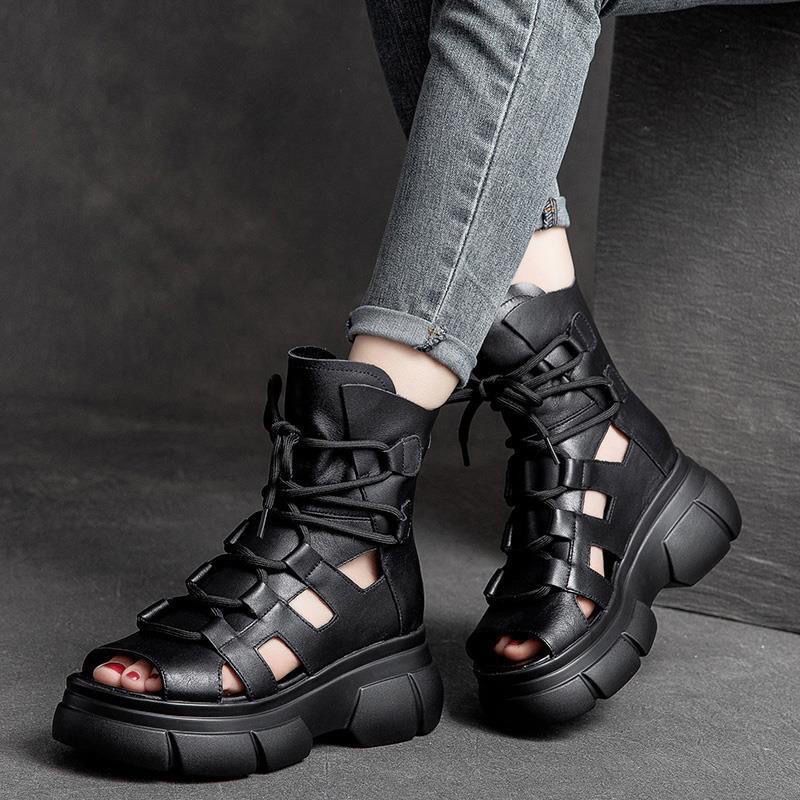 New Womens Sandals And Boots With A Hollowed-out Design