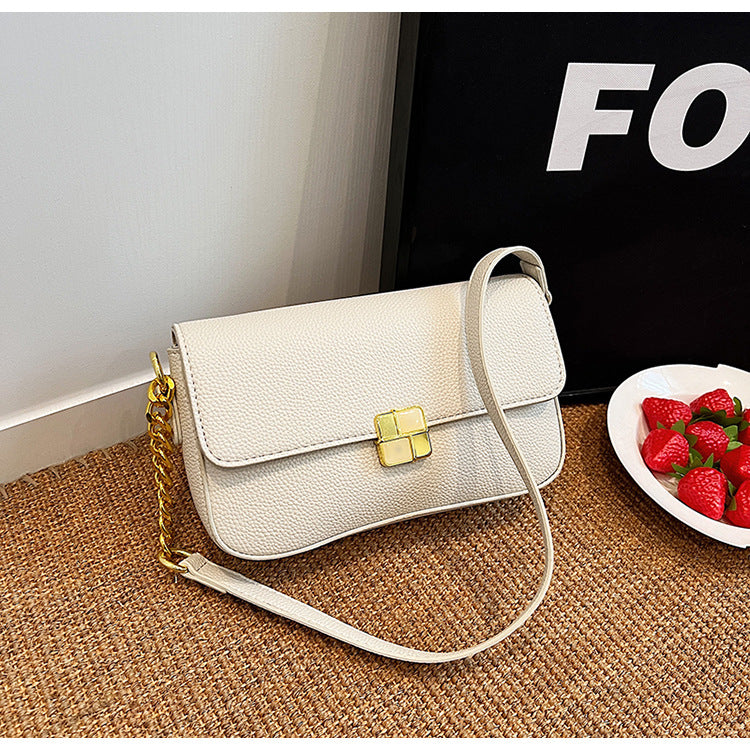 Simple Chain Small Square Western Style Hardware Decoration Hand Shoulder Bag