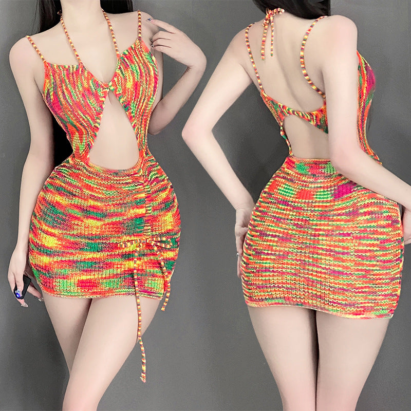 Female Backless Sweater Pajamas Skirts