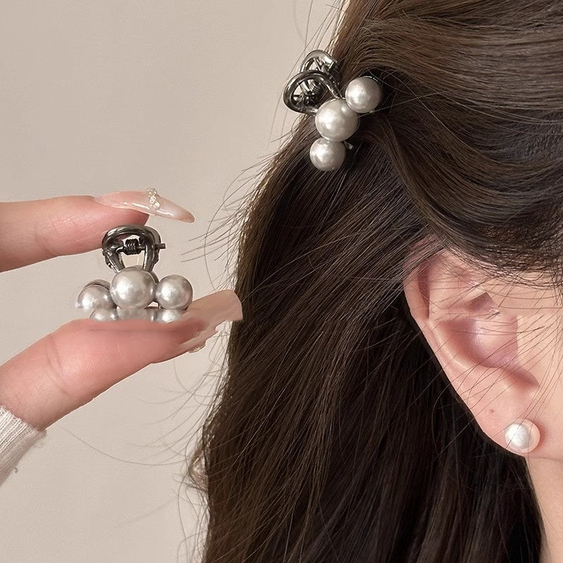 Grey Cherry Pearl Small Claw Clip Women's New High-end