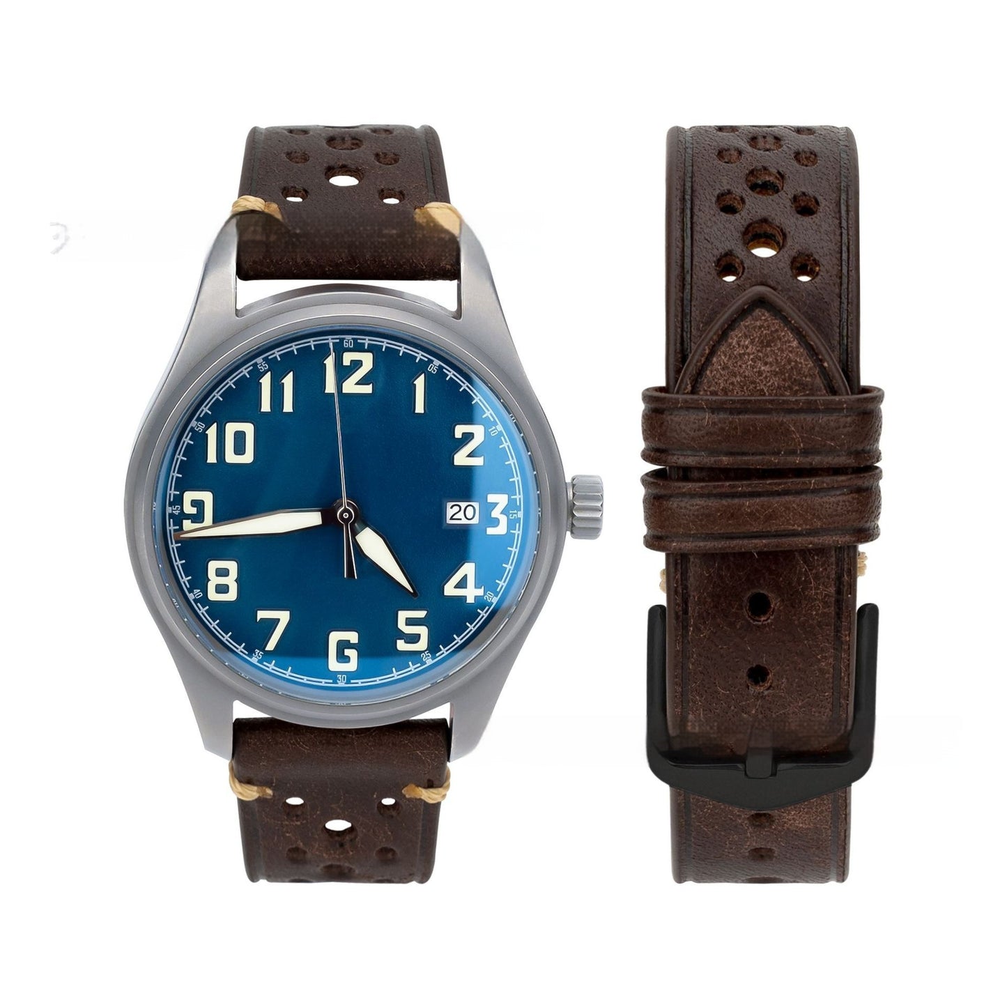 Watch First Layer Cow Leather Watch Strap Retro Comfort 20mm