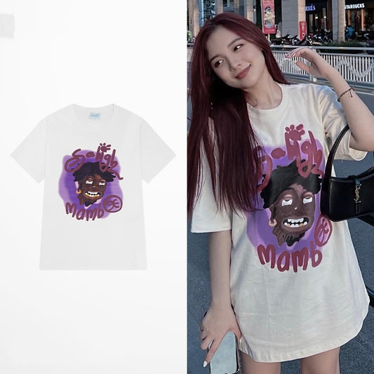 Loose Couple White Cotton T-shirt