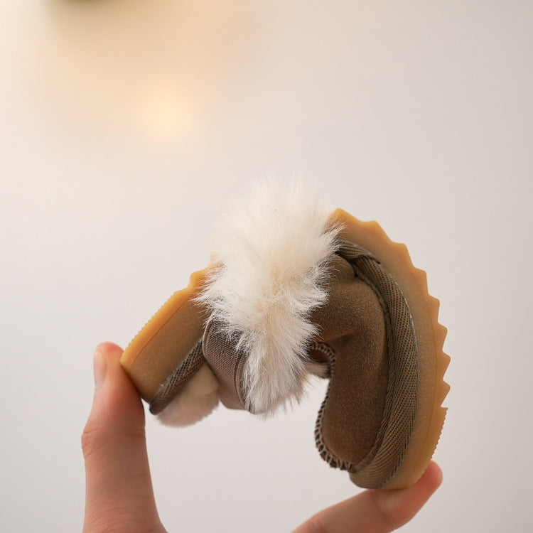 Children's Woolen Non-slip Warm Cotton Slippers