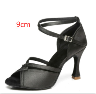 Latin Dance Shoes Soft Bottom Women's Adult Seamless Heel Wrapped High