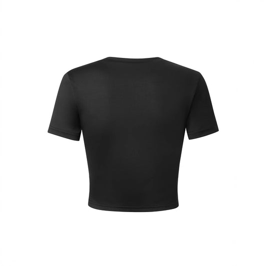 Dame-T-shirt med bogstavprint Slim-fit