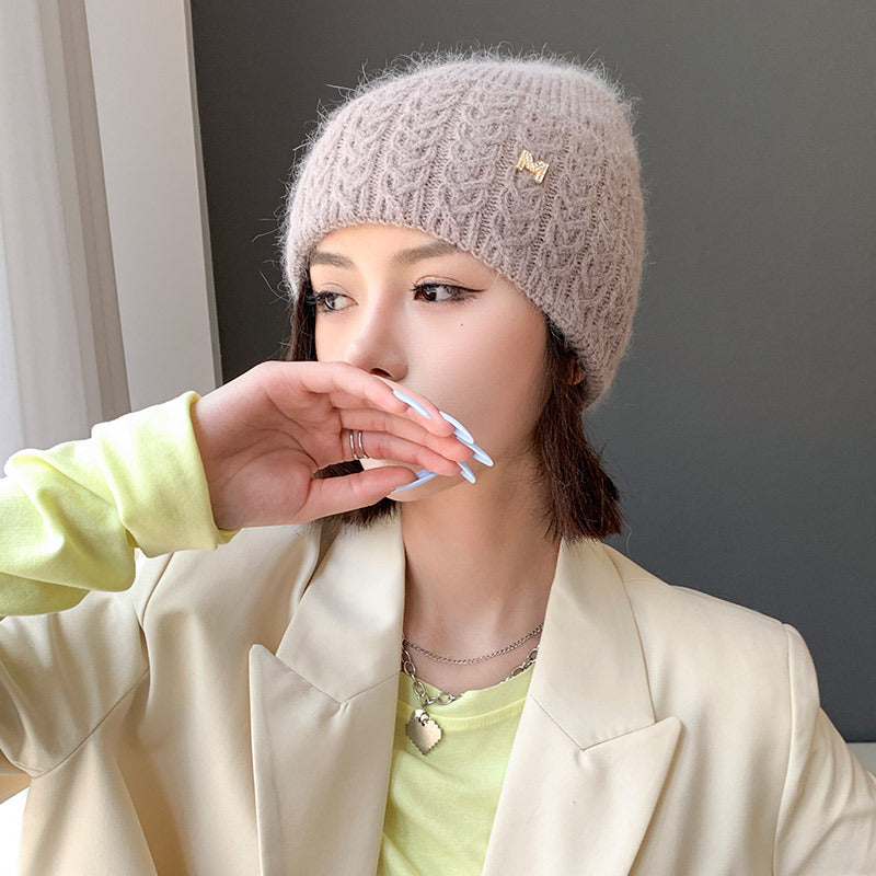 Women's Knitted Outdoor Warm Wool Hat In Autumn And Winter