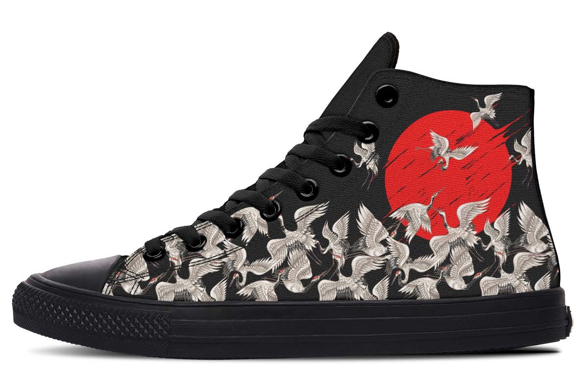 Men's And Women's Fashion Color Printing High-top Canvas Shoes