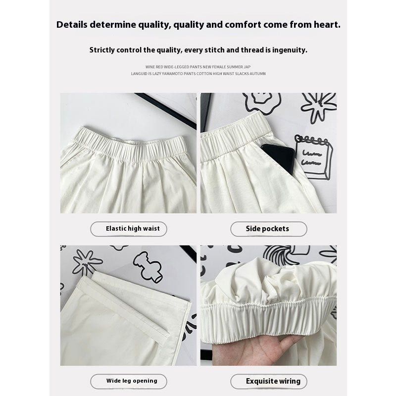 High Waist Drooping Casual Straight-leg Idle Style Mopping Yamamoto Pants