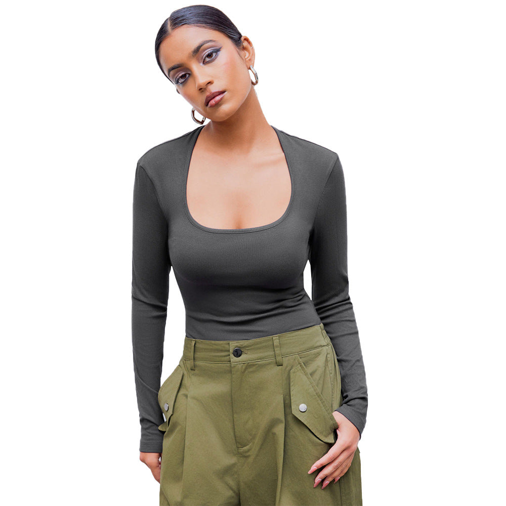European And American Trend Minimalist Style Jumpsuit For Autumn And Winter Comfortable Abdominal Wear Base Top