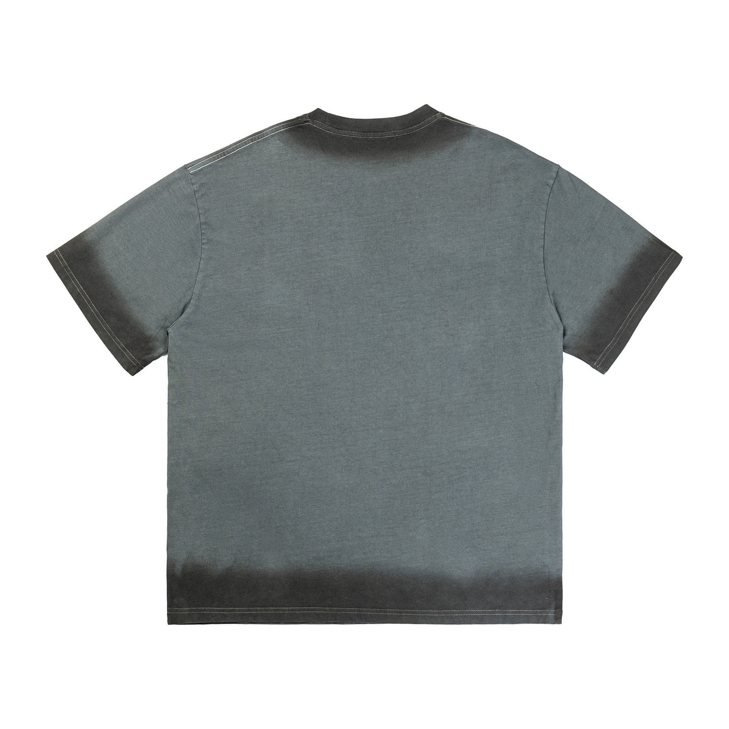 Heavy Double Yarn Washed Dark Niche Scriptures Printed Short Sleeve