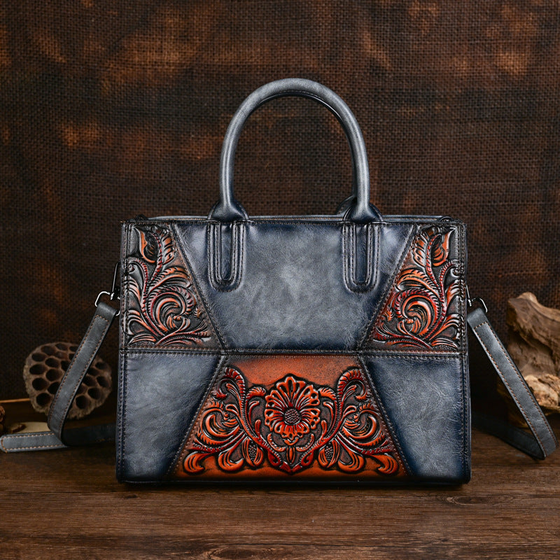 New Embossed Patchwork Womens Bag With Large Capacity