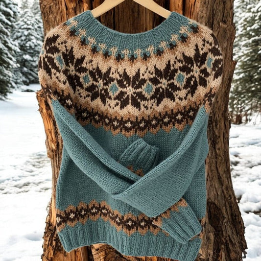 Tykt Nålestof 3D Digitalprintet Rundhalset Sweater