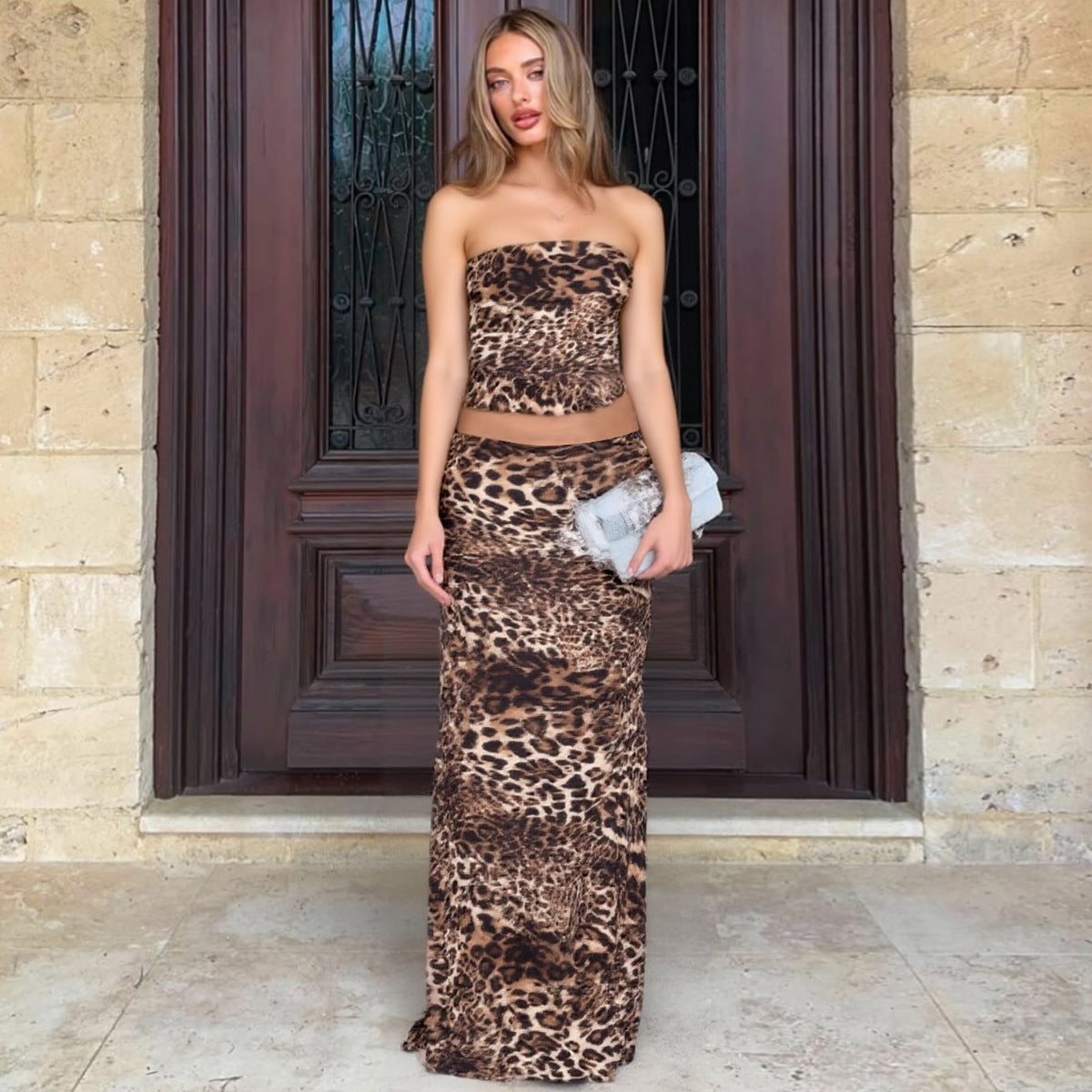 Tube Top And Figure-hugging Skirt Set