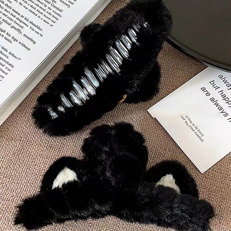 Kitten Plush Grip Female Large Shark Barrettes