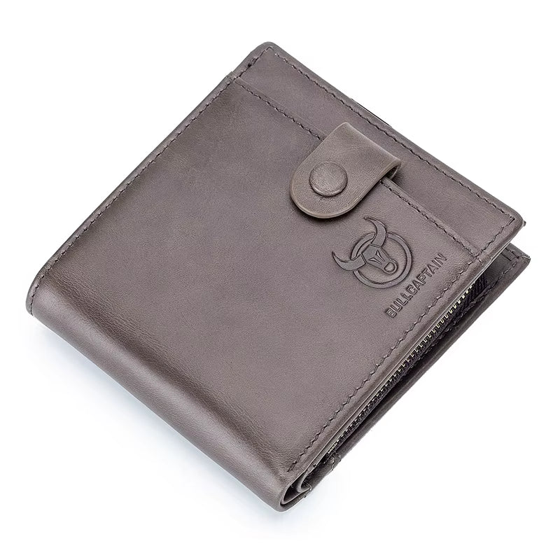 Genuine Leather Men'S Wallet Coin Purse Small Wallet Retro Short Wallet British Casual Multifunction Wallet