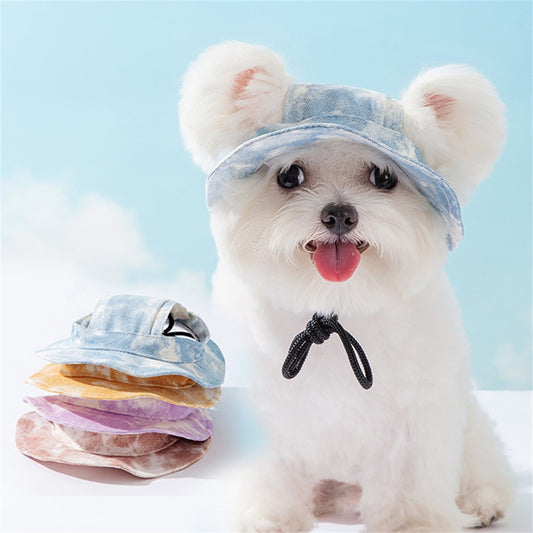 Pet Hats With Ear Holes Adjustable Puppy Dog Cap Hat For Small Medium Dogs Pug Mascotas Accessories Costume