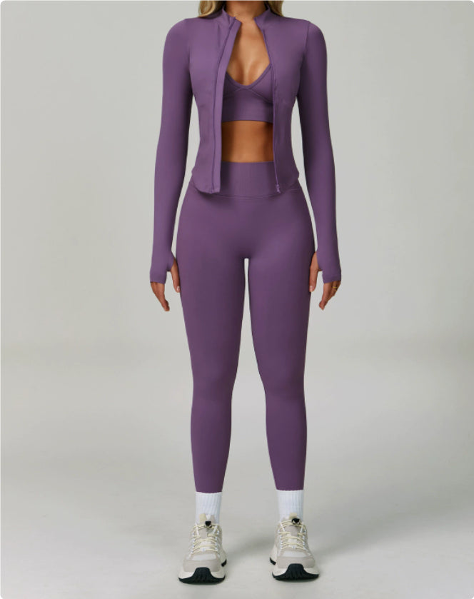 Seamless Tight Yoga Waist Outdoor Sports Suit