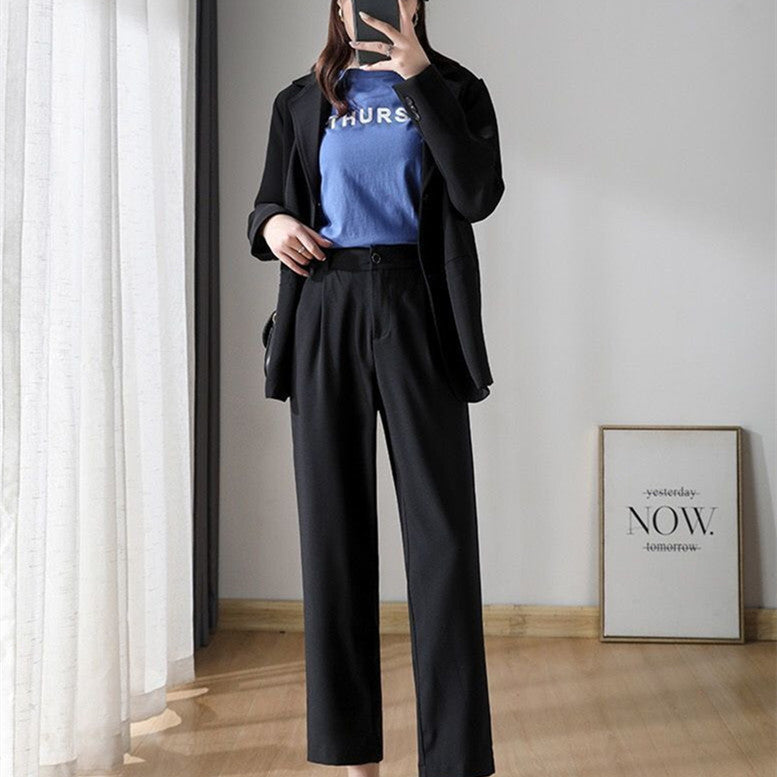 Women's High-waisted Loose And Thin Straight Pants