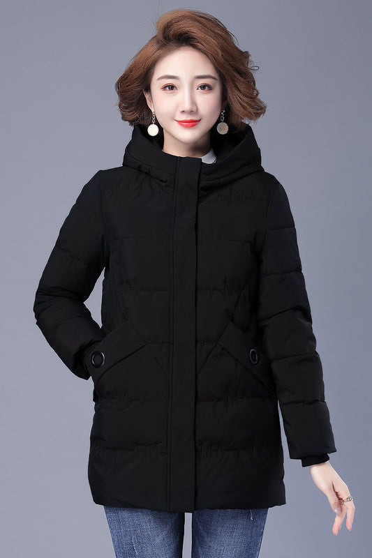 Down Cotton Clothing Coat Women's Mid-length Loose Thick