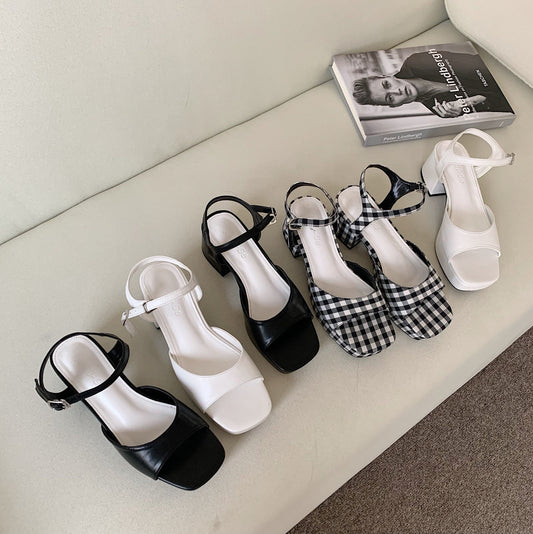 Comfortable Chunky High-heeled Student Sandals