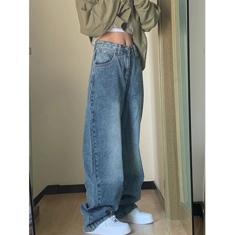 Plus Size Højtaljede Vide Ben Jeans til Kvinder