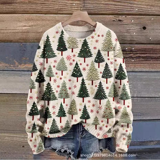 New Casual Fashion 3D Printed Christmas Printed Sweater